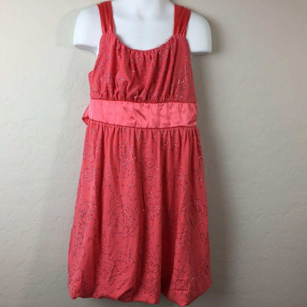 Speechless Girls Coral Bubble Dress Party Dressy 7